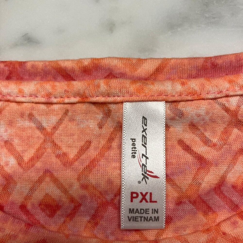Exertek Womens Petite Open Back Athletic Top Pink/Orange Size PXL NWT - Picture 3 of 7